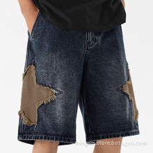 Star Paint Patch Embroidery Shorts Men
